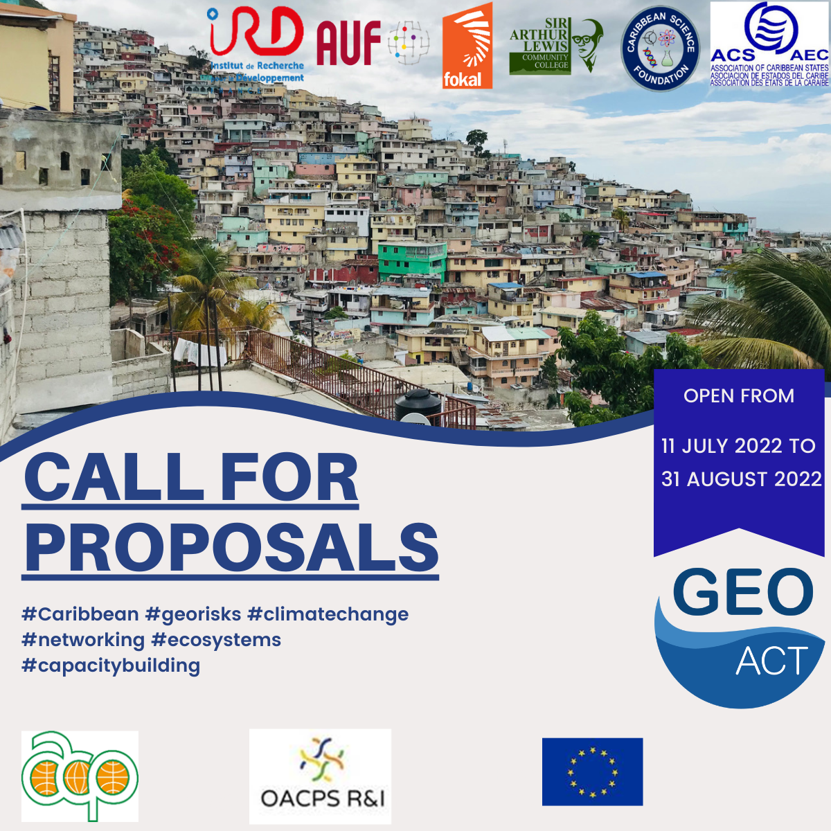 GEOACT has launched two calls for proposals to build climate resilience in the Caribbean