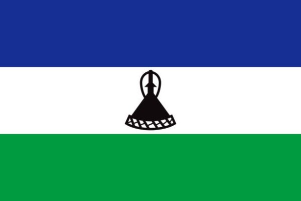 Lesotho Lesotho national flag icon in the correct aspect ratio. File is built in the CMYK color space for optimal printing, and can easily be converted to RGB without any color shifts.